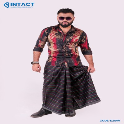 Premium Black Check Lungi