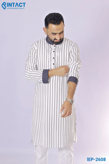 White Stripe Panjabi