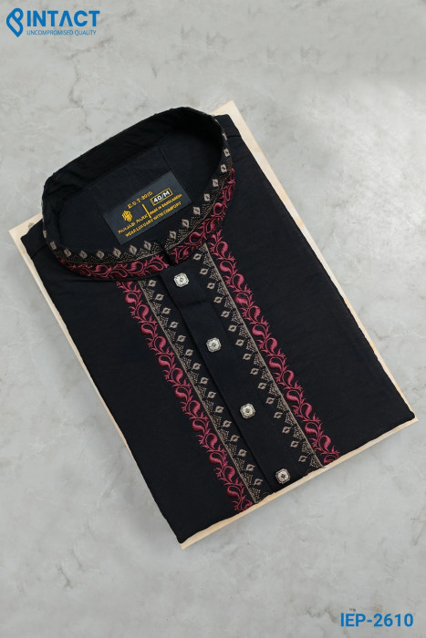Premium Chelly Cotton Black Panjabi