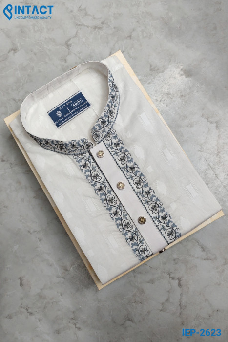 Premium White Jacqured Panjabi