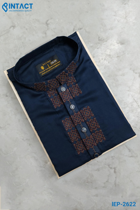 Premium Lilen Cotton Panjabi Navy Blue