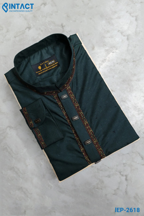 Pakistani Jacqured Panjabi Sea Green