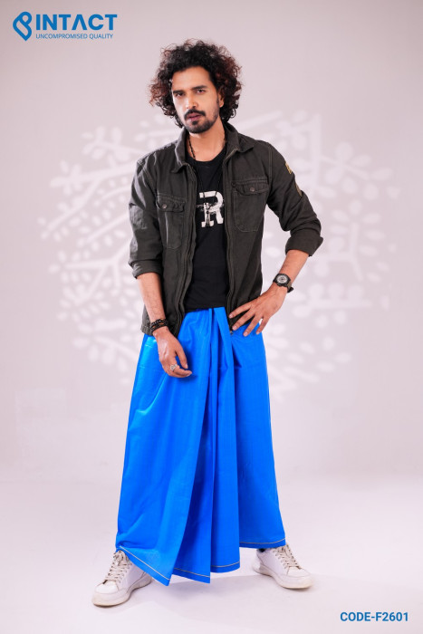 Blue Color Step Lungi